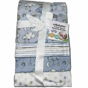 Boys Cribmates 4 pack Lion Stars Moon Stripes Flannel Receiving Blankets